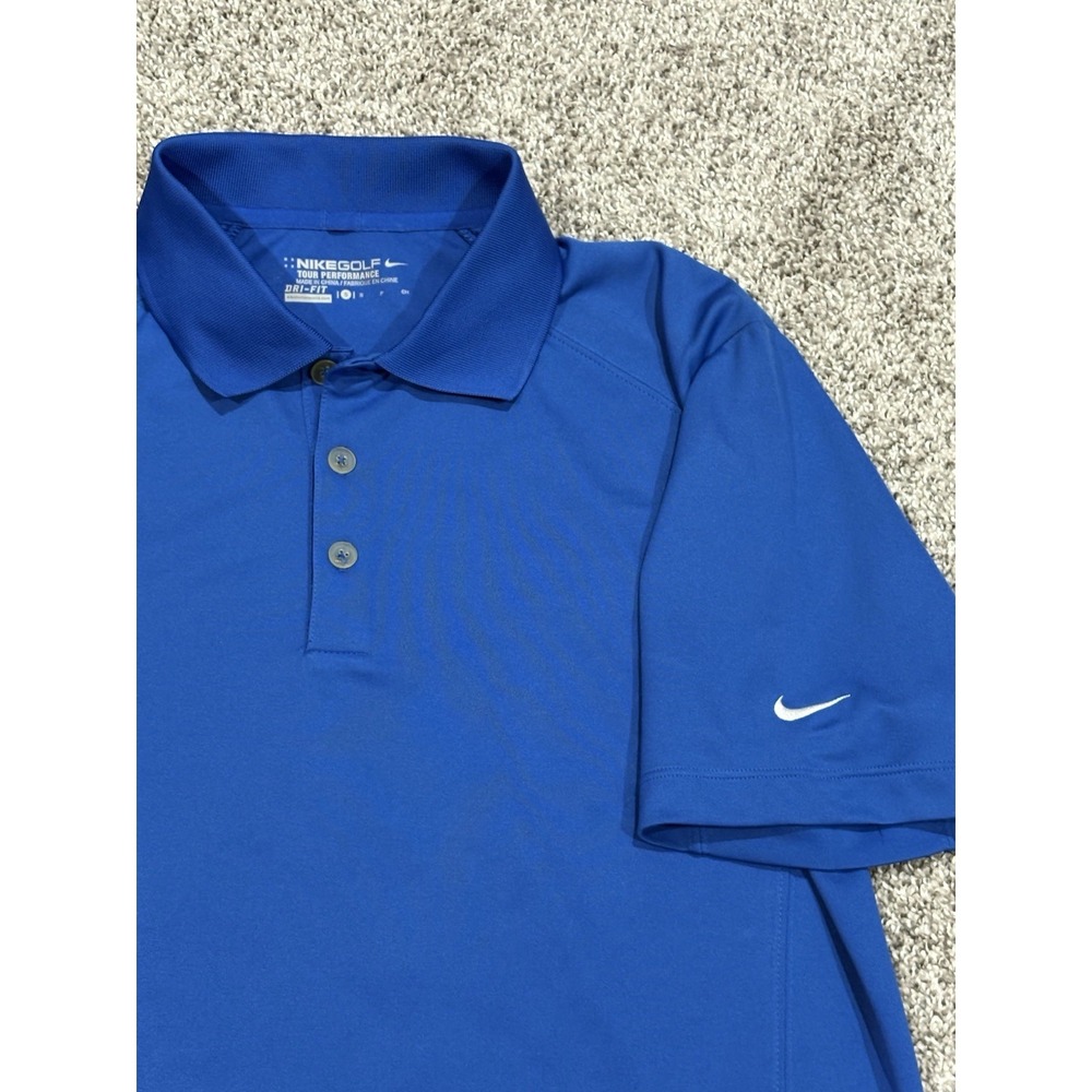 Nike Golf Tour Performance Dri-FIT Polo Shirt Mens Small Royal Blue Short Sleeve